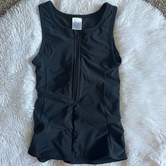 Underworks Chest Binder Tank Top Black Zip Front Womens Size XS - Picture 1 of 5